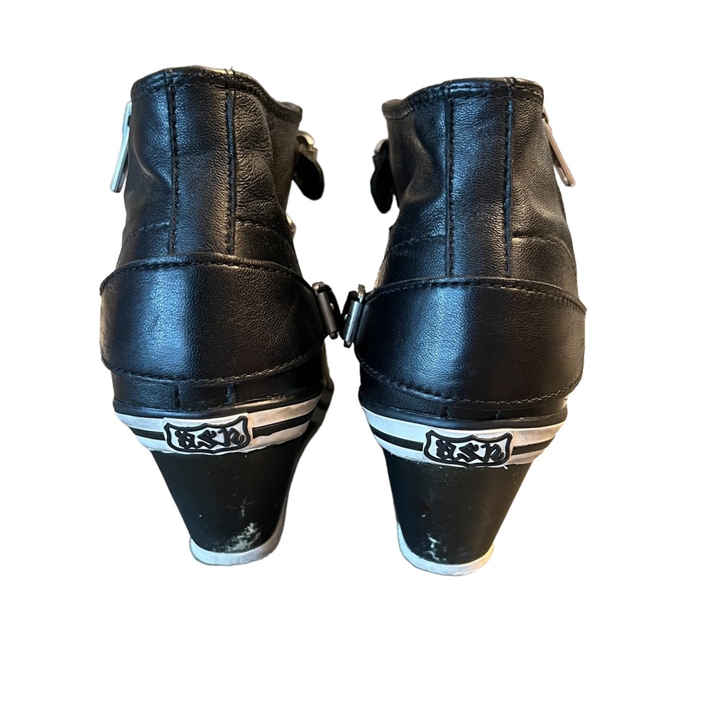 *Sold* ASN Soft Leather Wedge Sneakers Black - Picture 4 of 4